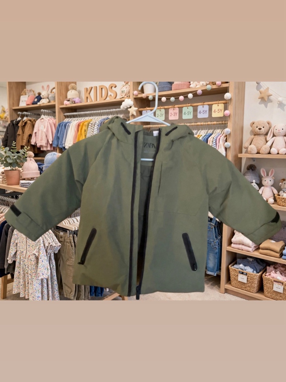 ZARA Kids Olive Hooded Jacket